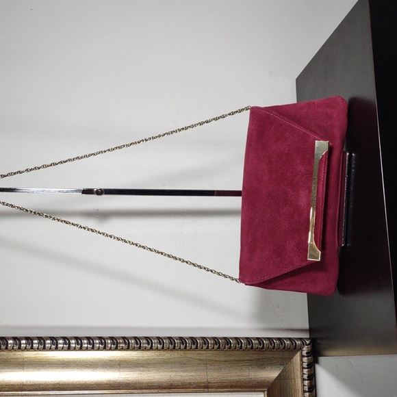 Vintage Burgundy Suede Convertible Clutch Bag - Picture 1 of 4
